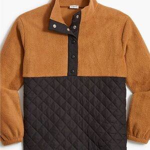 J. Crew Quilted Sherpa Half Zip